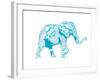 Blue Mandala Elephant-OnRei-Framed Art Print