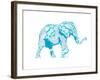 Blue Mandala Elephant-OnRei-Framed Art Print