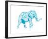 Blue Mandala Elephant-OnRei-Framed Art Print