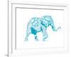Blue Mandala Elephant-OnRei-Framed Art Print