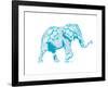 Blue Mandala Elephant-OnRei-Framed Art Print