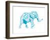 Blue Mandala Elephant-OnRei-Framed Art Print