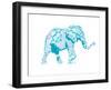 Blue Mandala Elephant-OnRei-Framed Art Print