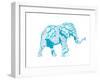 Blue Mandala Elephant-OnRei-Framed Art Print