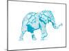 Blue Mandala Elephant-OnRei-Mounted Art Print