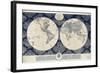 Blue Map of the World-Elizabeth Medley-Framed Art Print