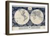 Blue Map of the World-Elizabeth Medley-Framed Art Print