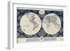 Blue Map of the World-Elizabeth Medley-Framed Art Print