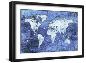 Blue Map-Martina-Framed Giclee Print