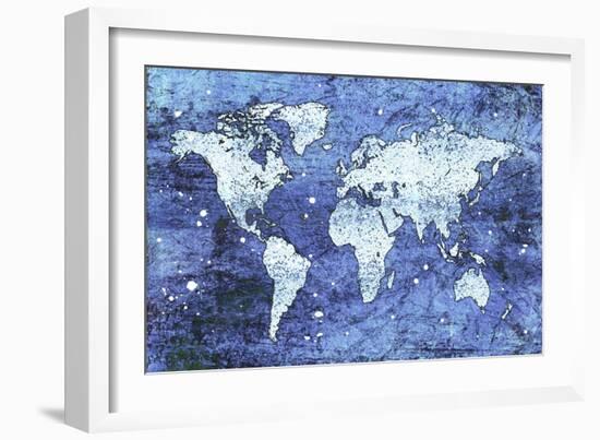 Blue Map-Martina-Framed Giclee Print