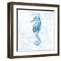 Blue Marble Seahorse-null-Framed Art Print