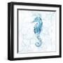 Blue Marble Seahorse-null-Framed Art Print