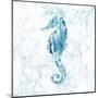 Blue Marble Seahorse-null-Mounted Art Print