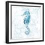 Blue Marble Seahorse-null-Framed Art Print