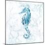 Blue Marble Seahorse-null-Mounted Art Print