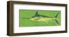 Blue Marlin-John W^ Golden-Framed Art Print