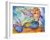 Blue Mermaid-sylvia pimental-Framed Art Print