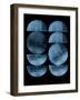 Blue Mid Century Half Circles I-Eline Isaksen-Framed Art Print