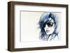 Blue Mode Fashion Illustration-null-Framed Art Print