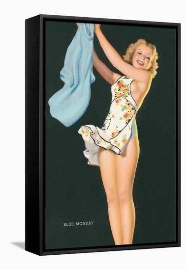 Blue Monday, Hanging Up Clothes-null-Framed Stretched Canvas