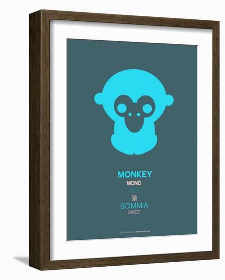 Blue Monkey Multilingual Poster-NaxArt-Framed Art Print