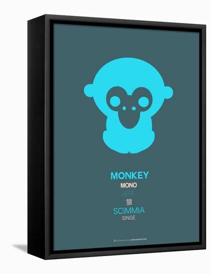 Blue Monkey Multilingual Poster-NaxArt-Framed Stretched Canvas