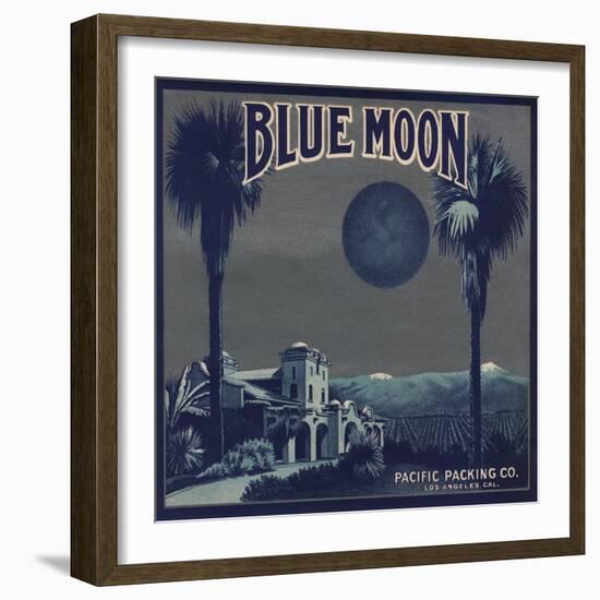 Blue Moon Brand - Los Angeles, California - Citrus Crate Label-Lantern Press-Framed Art Print