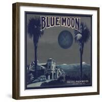 Blue Moon Brand - Los Angeles, California - Citrus Crate Label-Lantern Press-Framed Premium Giclee Print