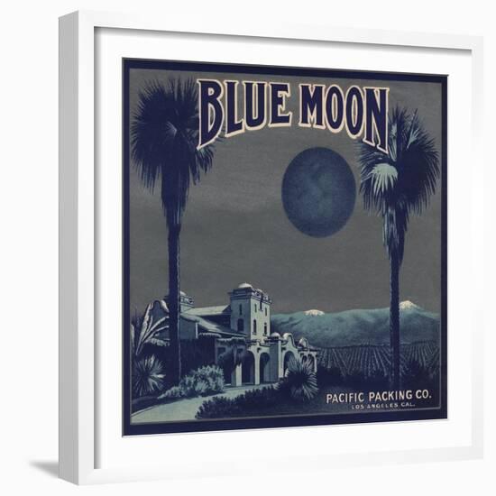 Blue Moon Brand - Los Angeles, California - Citrus Crate Label-Lantern Press-Framed Premium Giclee Print