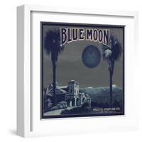 Blue Moon Brand - Los Angeles, California - Citrus Crate Label-Lantern Press-Framed Art Print