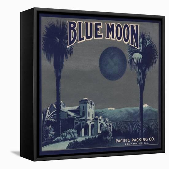 Blue Moon Brand - Los Angeles, California - Citrus Crate Label-Lantern Press-Framed Stretched Canvas