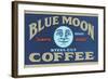 Blue Moon Coffee Label-null-Framed Art Print