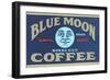Blue Moon Coffee Label-null-Framed Art Print