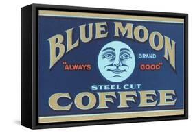 Blue Moon Coffee Label-Found Image Press-Framed Stretched Canvas