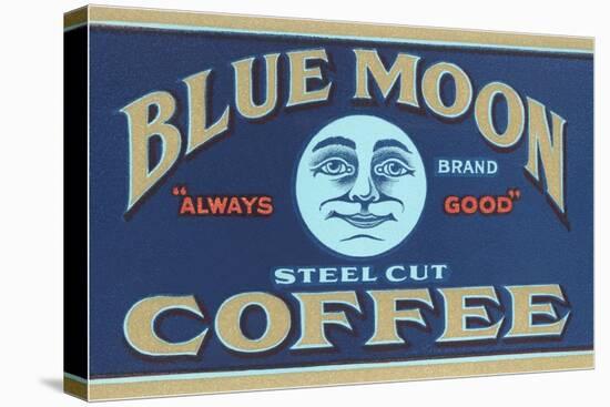 Blue Moon Coffee Label-Found Image Press-Stretched Canvas