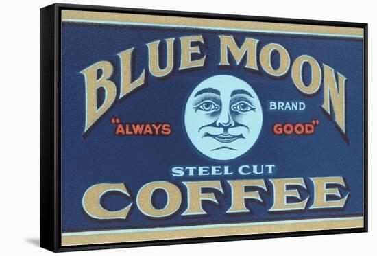 Blue Moon Coffee Label-Found Image Press-Framed Stretched Canvas