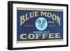 Blue Moon Coffee Label-Found Image Press-Framed Giclee Print