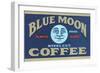 Blue Moon Coffee Label-Found Image Press-Framed Giclee Print