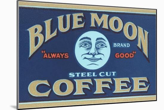 Blue Moon Coffee Label-Found Image Press-Mounted Giclee Print