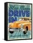 Blue Moon Drive In-null-Framed Stretched Canvas