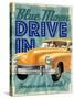 Blue Moon Drive In-null-Stretched Canvas