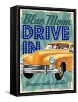 Blue Moon Drive In-null-Framed Stretched Canvas