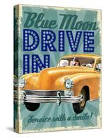 Blue Moon Drive In-null-Stretched Canvas