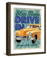 Blue Moon Drive In-null-Framed Giclee Print