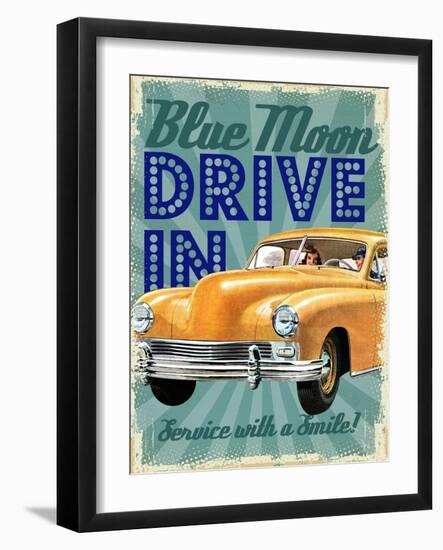 Blue Moon Drive In-null-Framed Giclee Print