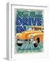 Blue Moon Drive In-null-Framed Giclee Print