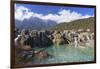 Blue Moon Lake and Jade Dragon Snow Mountain (Yulong Xueshan), Lijiang, Yunnan, China-Ian Trower-Framed Photographic Print