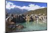 Blue Moon Lake and Jade Dragon Snow Mountain (Yulong Xueshan), Lijiang, Yunnan, China-Ian Trower-Mounted Photographic Print