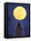 Blue Moon Rises Above Dyche Hall at the University of Kansas-null-Framed Stretched Canvas