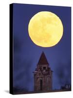 Blue Moon Rises Above Dyche Hall at the University of Kansas-null-Stretched Canvas